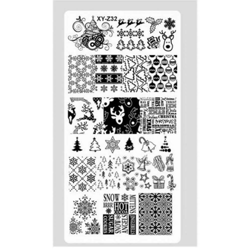 26119-1000x1000-1 J.K Stamping Plate Για Σχέδια Nail Art XYZ 32 (101006) ~ - Image 1