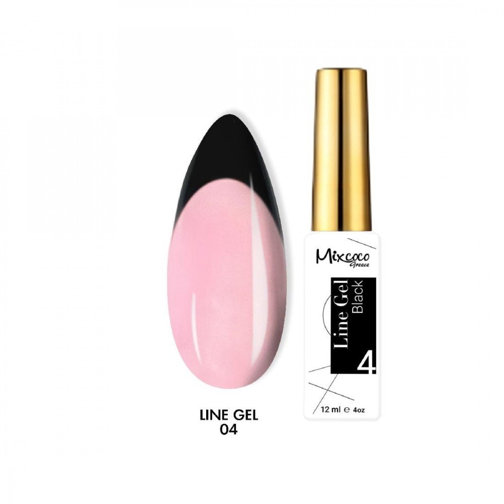 27848-1000x1000-1 Mixcoco Ημιμόνιμο Βερνίκι Νυχιών Line Gel 04 Black 12ml - Image 1