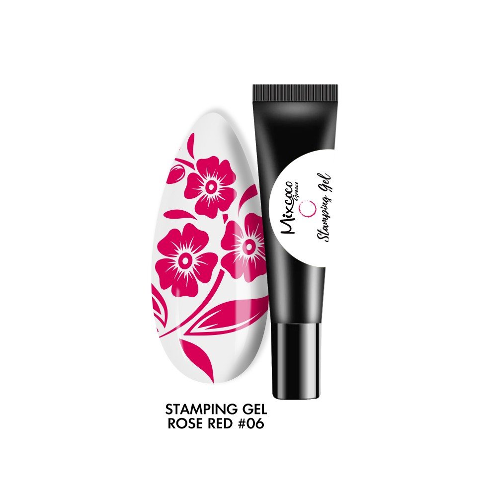 27894-1000x1000-1 Mixcoco Stamping Gel 06 Rose Red 8ml - Image 1