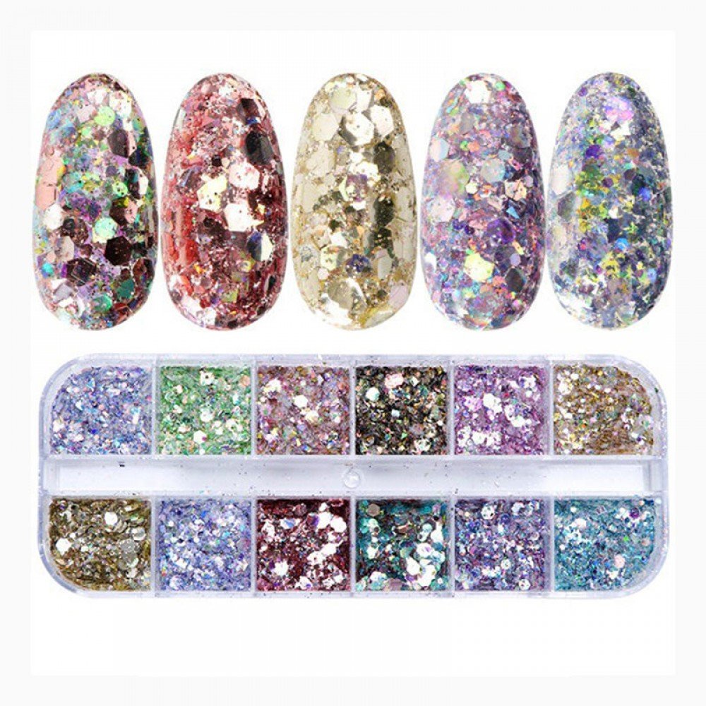 30019-1000x1000-1 J.K Διακοσμητικά Νυχιών Box 29 3D Mix Glitter (022849) * - Image 1