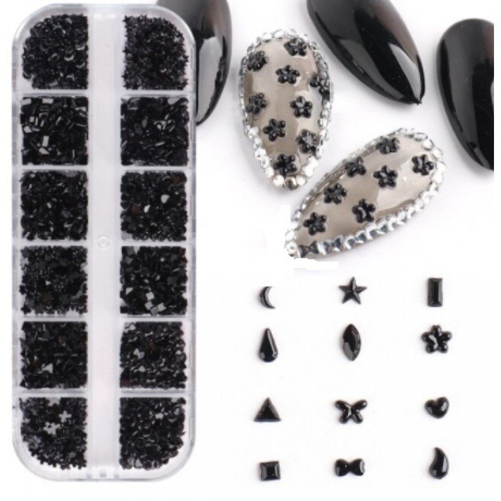 32556-1000x1000-1 Διακοσμητικά Νυχιών Resin Rinestone Black 28g - Image 1