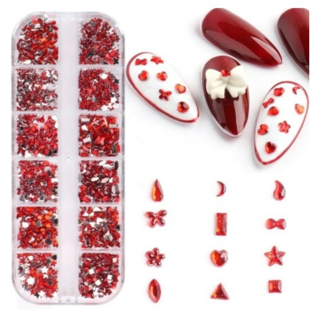32558-1000x1000-1 Διακοσμητικά Νυχιών Resin Rinestone Red 28g - Image 1