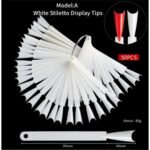 Δειγματολόγιο Νυχιών Σε Κρίκο Stiletto  White  A 50Pcs