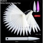 Δειγματολόγιο Νυχιών Σε Κρίκο Stiletto White D 50pcs
