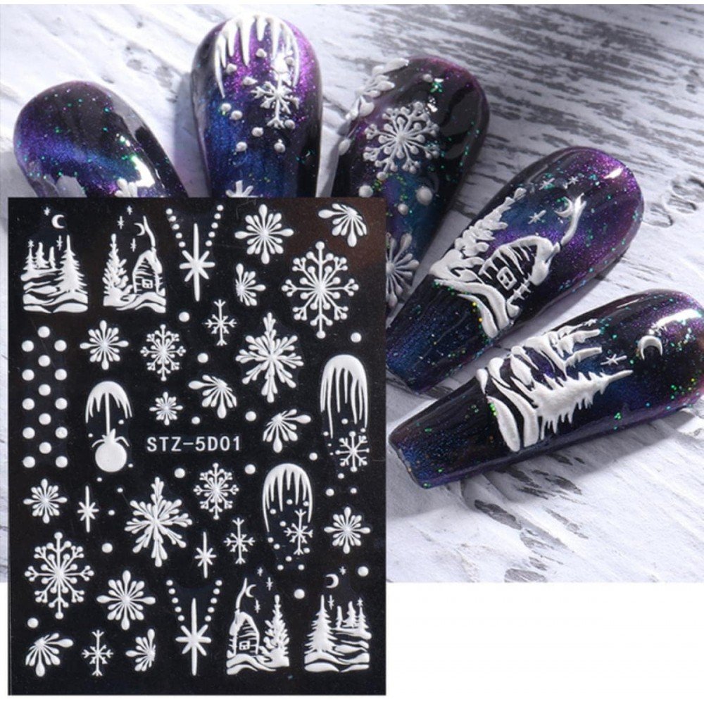 33012-1000x1000-1 Αυτοκόλλητα Νυχιών Christmas Snowflake French STZ-5D01 - Image 1