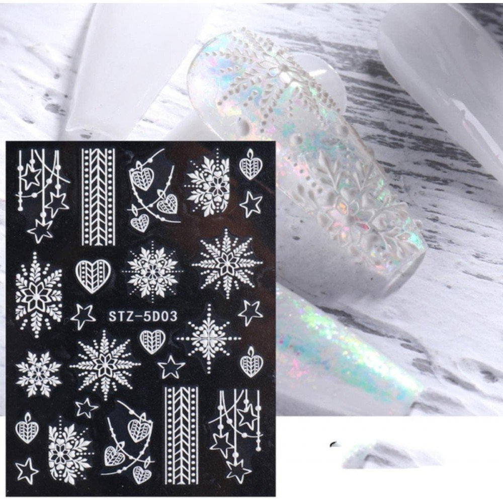 33014-1000x1000-1 Αυτοκόλλητα Νυχιών Christmas Snowflake French STZ-5D03 - Image 1