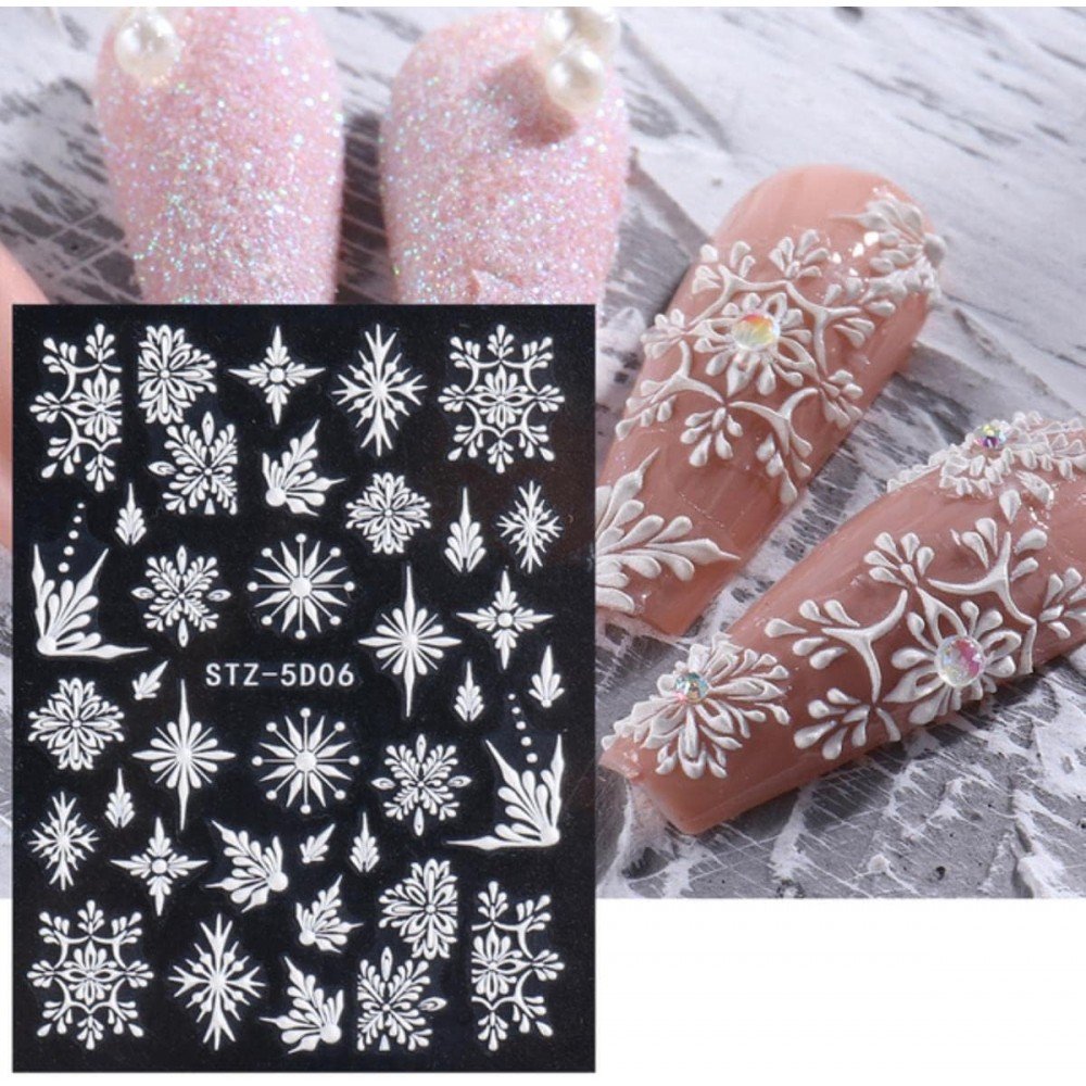 33017-1000x1000-1 Αυτοκόλλητα Νυχιών Christmas Snowflake French STZ-5D06 - Image 1