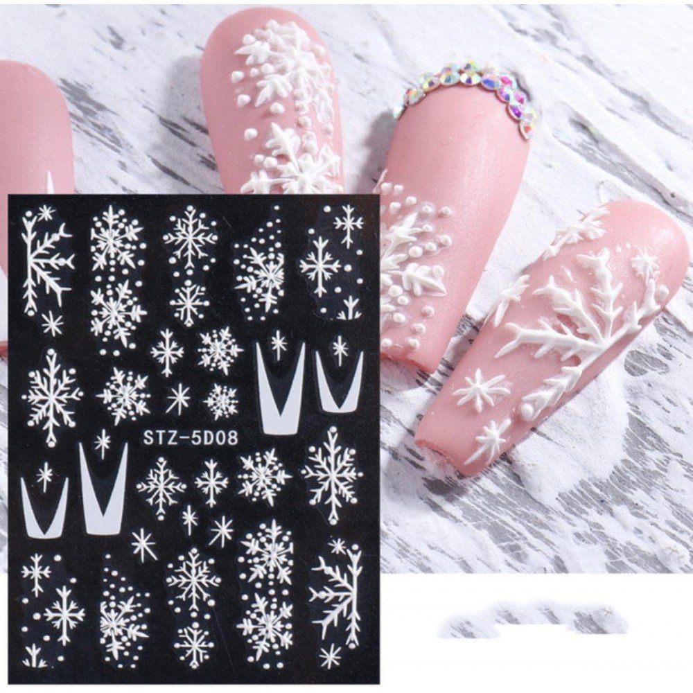 33019-1000x1000-1 Αυτοκόλλητα Νυχιών Christmas Snowflake French STZ-5D08 - Image 1