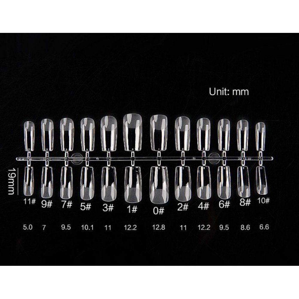 33328-1000x1000-1 Soft Gel Tips Square Clear BS01 240Pcs ~ - Image 1