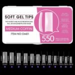 Soft Gel Tips Medium Coffin OM01 550Pcs ~