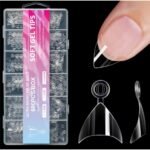 Soft Gel Tips French Half-Cover #01  600Pcs ~