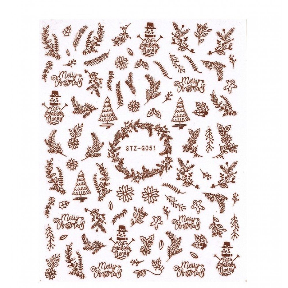 33608-1000x1000-1 Αυτοκόλλητα Νυχιών Rose Gold Christmas STZ-G051 - Image 1