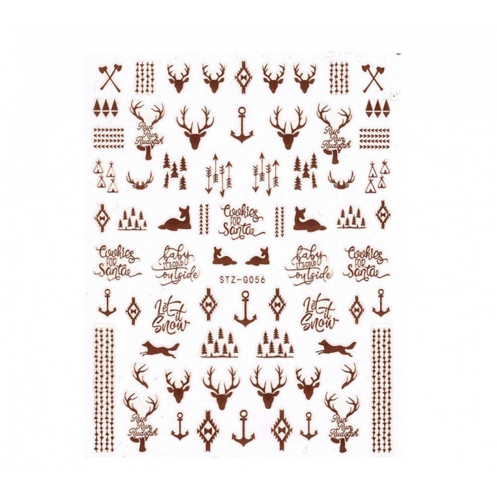 33613-1000x1000-1 Αυτοκόλλητα Νυχιών Rose Gold Christmas STZ-G056 - Image 1