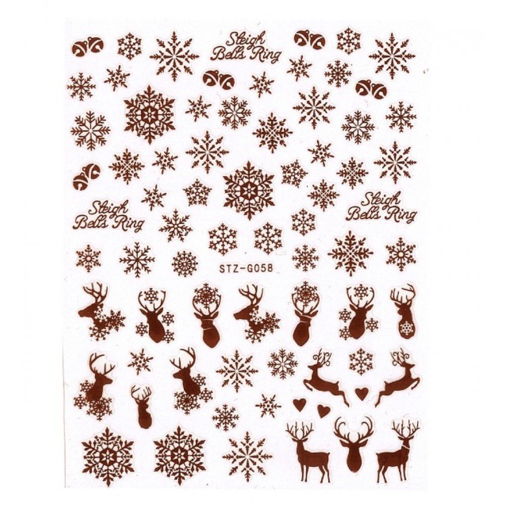 33615-1000x1000-1 Αυτοκόλλητα Νυχιών Rose Gold Christmas STZ-G058 - Image 1