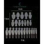 Reusable French Tip Guides (Molds) C Long Round Head  12Pcs
