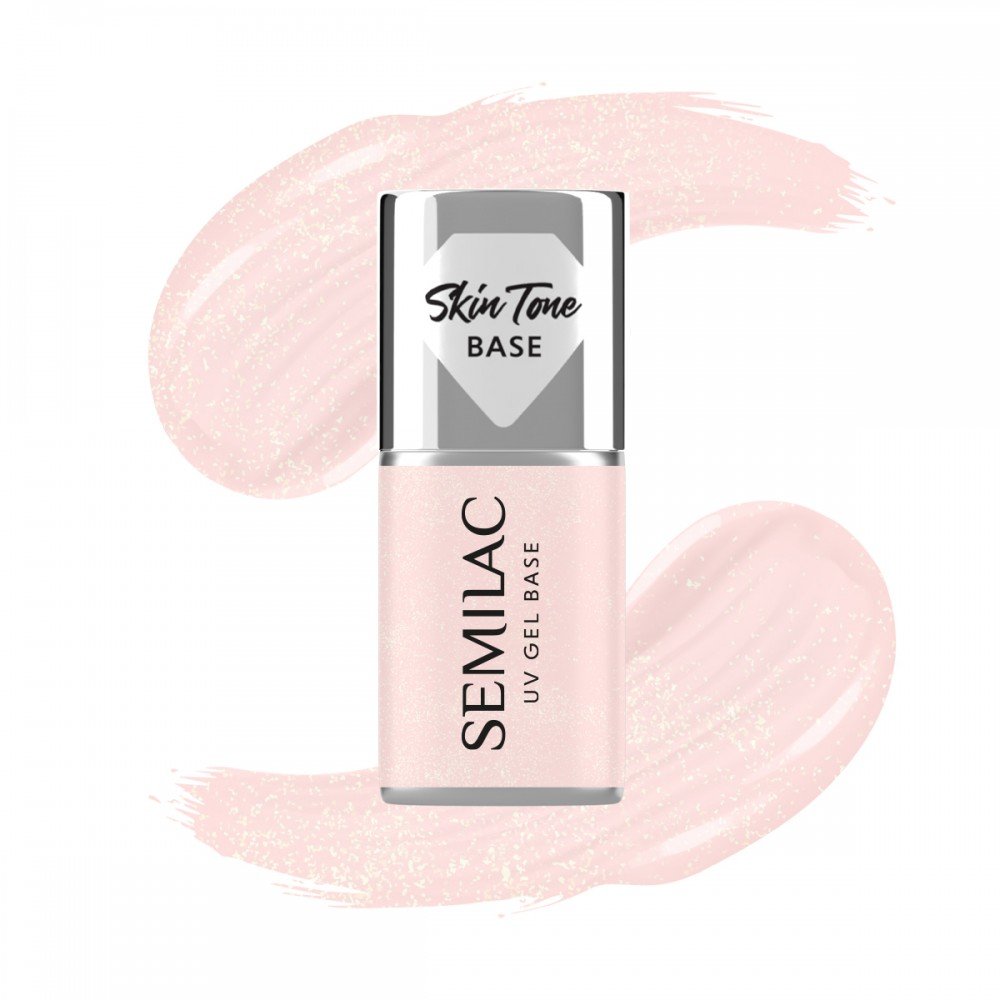 34488-1000x1000-1 Semilac Skin Tone Cover Base 2-in-1 Glitter Rose, 7ml - Image 1