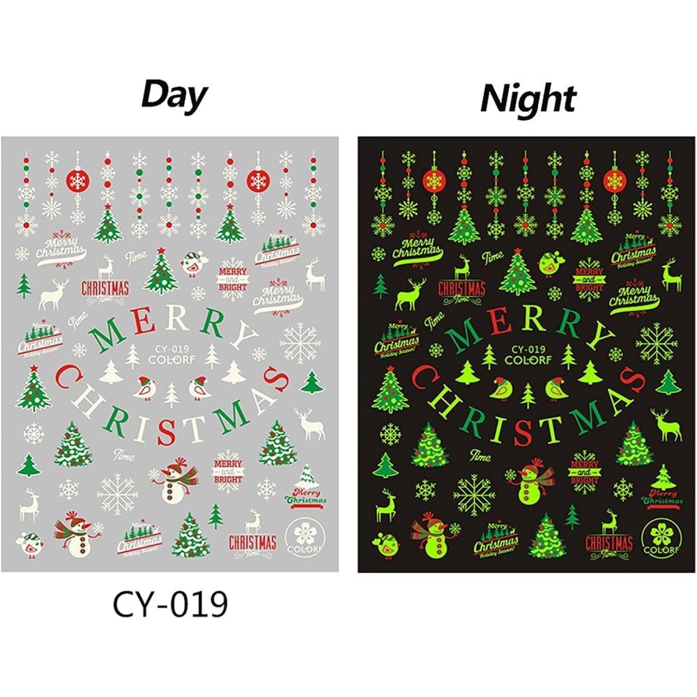 34824-1000x1000-1 Αυτοκόλλητα Νυχιών Christmas Glow In The Dark CY-019 - Image 1
