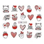 Αυτοκόλλητα Νυχιών Valentine's Day BN-2495