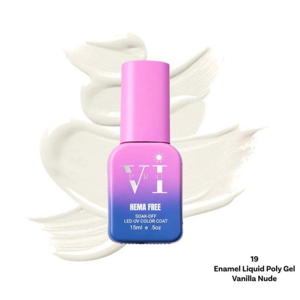 36196-1000x1000-1 Beauty Vi Enamel Liquid Poly Gel Vanilla Nude 19, 15ml Hema Free - Image 1