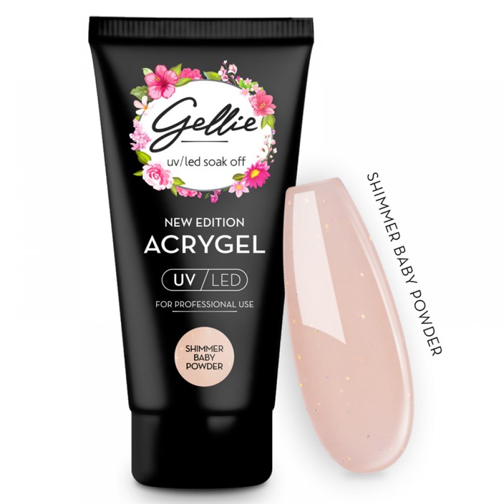 37939-1000x1000-1 Gellie Acrygel Shimmer Baby Powder 60ml Thick Version Hema Free - Image 1