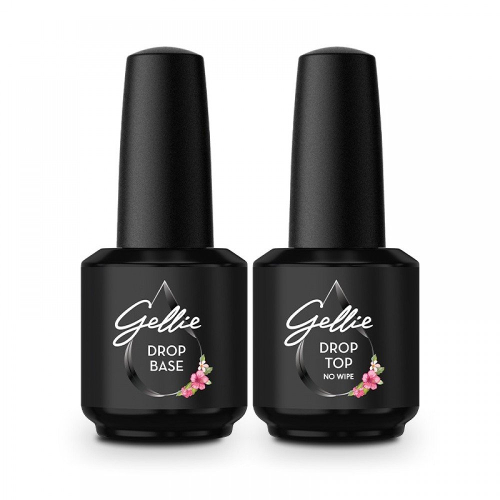 gellie-drop-base-top-1000x1000-1 Gellie Ημιμόνιμο Βερνίκι Νυχιών Σετ Drop Base & Top 15ml - Image 1